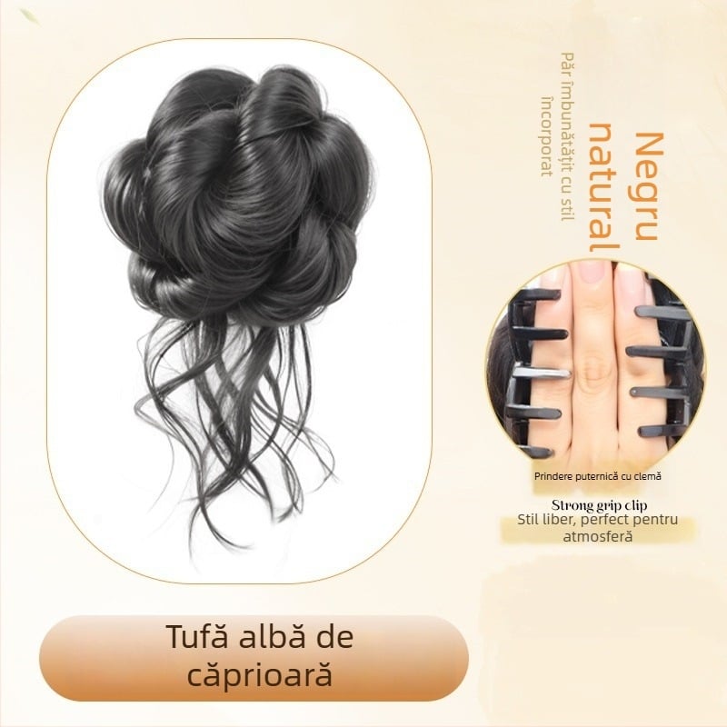 Perucă cu coadă – complet lucrată manual, sârmă rezistentă la temperaturi, nu se poate vopsi sau da cu perm, versiune personalizată (stil cozii: strâns)