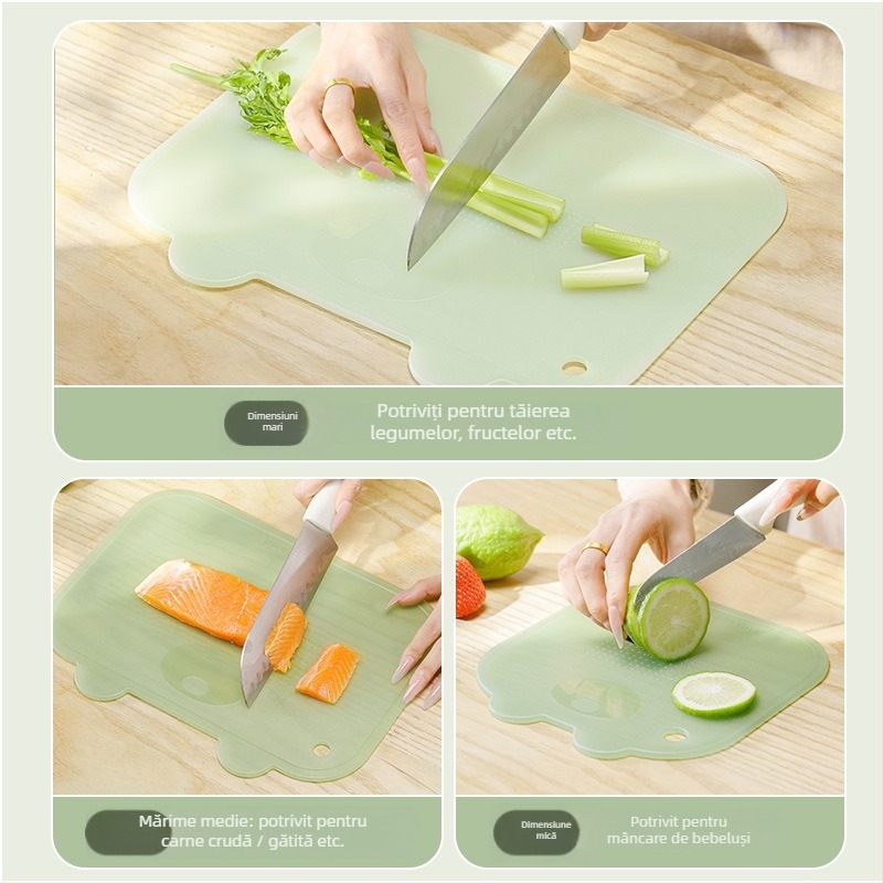 Tăietor din plastic de calitate alimentară pentru uz casnic, anti-derapare, rezistent la mucegai, potrivit pentru hrana de bebe și pregătirea fructelor și legumelor