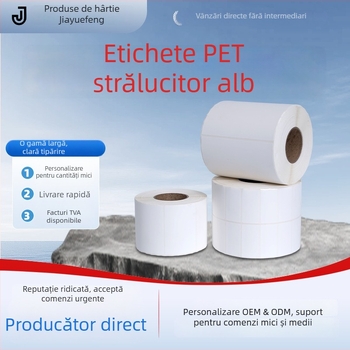 Etichetă PVC autoadezivă pentru imprimare logo și coduri de bare; adeziv puternic, rezistență la 0–80°C, grosime 0,5 mm, potrivită pentru diverse produse electronice