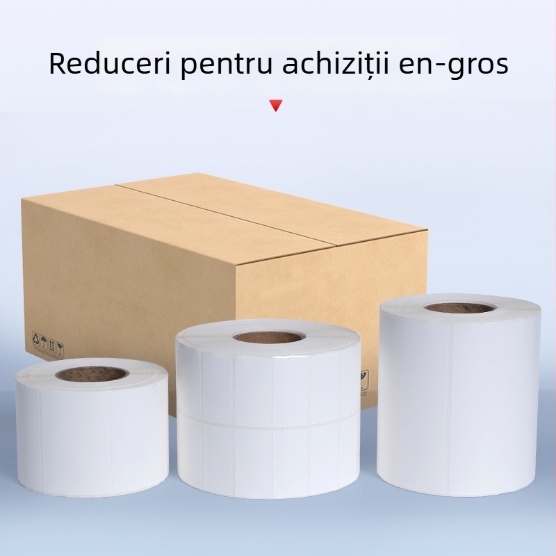 Etichetă PVC autoadezivă pentru imprimare logo și coduri de bare; adeziv puternic, rezistență la 0–80°C, grosime 0,5 mm, potrivită pentru diverse produse electronice