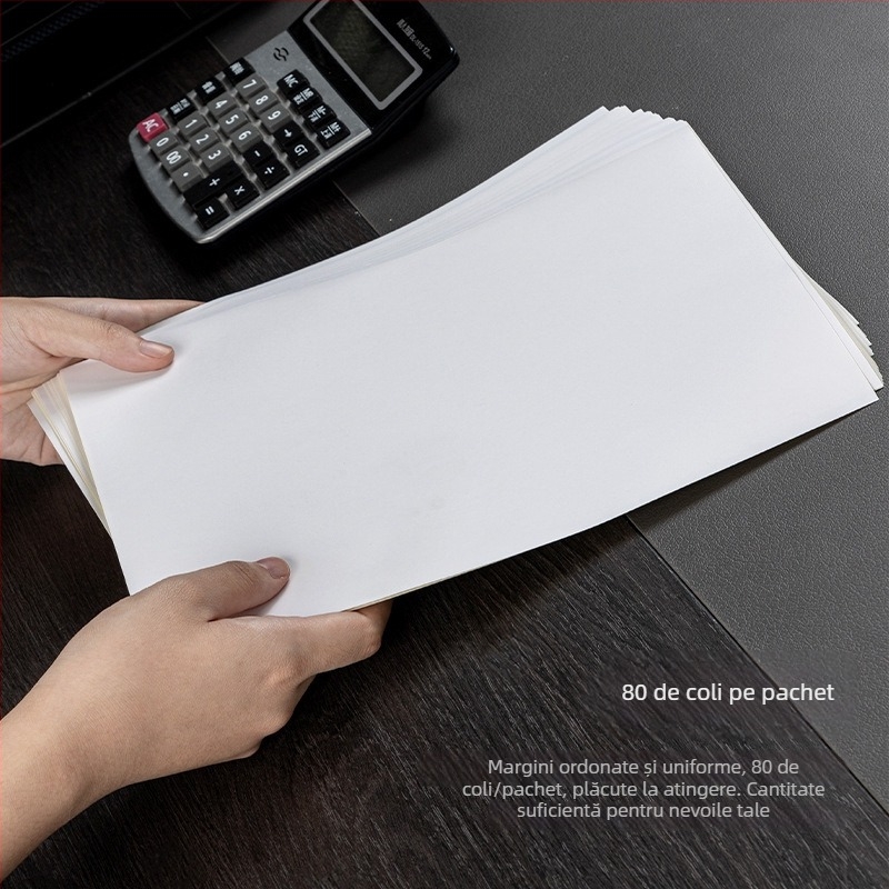 Hârtie autoadezivă pentru etichete pentru imprimantă laser, model 11878, brand Deli, material: etichete Copperplate autoadezive, adeziv: topire la cald, suprafață: hârtie lucioasă 78 g