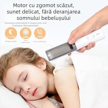 Trimmer pentru bebeluși, impermeabil, silențios, reîncărcabil, lame ceramice, model HC-W008