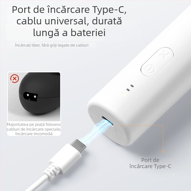 Trimmer pentru bebeluși, impermeabil, silențios, reîncărcabil, lame ceramice, model HC-W008