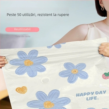 Sac de vid pentru haine și pilote, cu pompă electrică, material PA+PE, model: husă de depozitare suspendată, Shell Stone