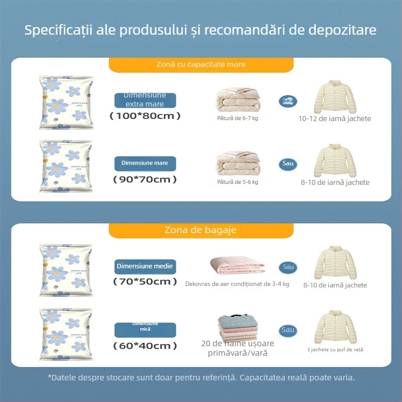Sac de vid pentru haine și pilote, cu pompă electrică, material PA+PE, model: husă de depozitare suspendată, Shell Stone
