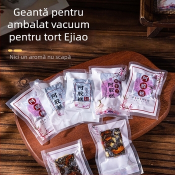 Pungă de vid pentru ambalare alimentară, suprafață netedă, sigilare bidirecțională; Material: poliester; Utilizare: ambalare alimentară; Etichetă privată licențiată