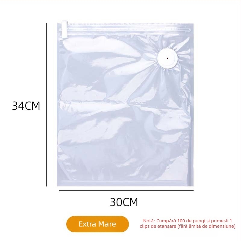 Sac vacuum pentru alimente — Material PA+PE îngroșat, tip de aspirație, fără pompă, sac de depozitare vacuum pentru uz casnic (2025)