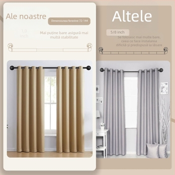 Bară pentru perdea - Extensibilă, Stil Industrial Nordic, Oțel cu carbon, Personalizabilă, Etichetă privată licențiată, Brand: Ijiale