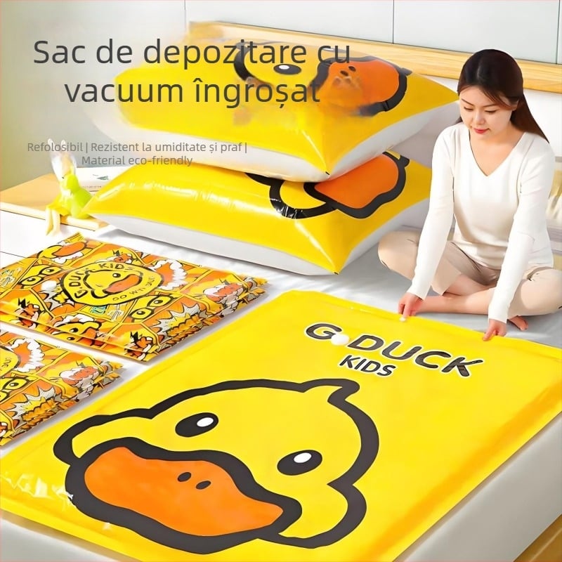 Geantă de compresie prin vid pentru cuverturi și haine, cu pompă, model 1313, material PA+PE