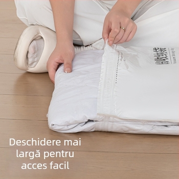 Sac vacuum pentru haine, uz casnic, cu pompă, material PET+PE, model sac de comprimare