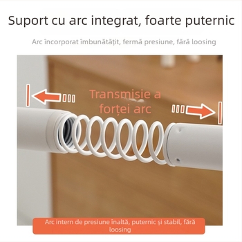 Bară pentru perdele fără găuri, cu braț telescopic pentru fereastră de colț, suport îngroșat vopsit, oțel inoxidabil, stil modern minimalist