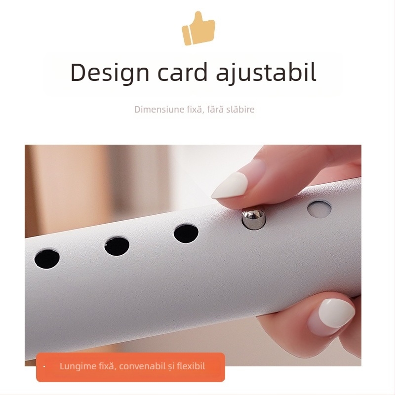 Bară pentru perdele fără găuri, cu braț telescopic pentru fereastră de colț, suport îngroșat vopsit, oțel inoxidabil, stil modern minimalist