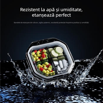 Cutie pentru medicamente MZ-A01, din PC plastic, cu capac și compartimente, organizator săptămânal portabil