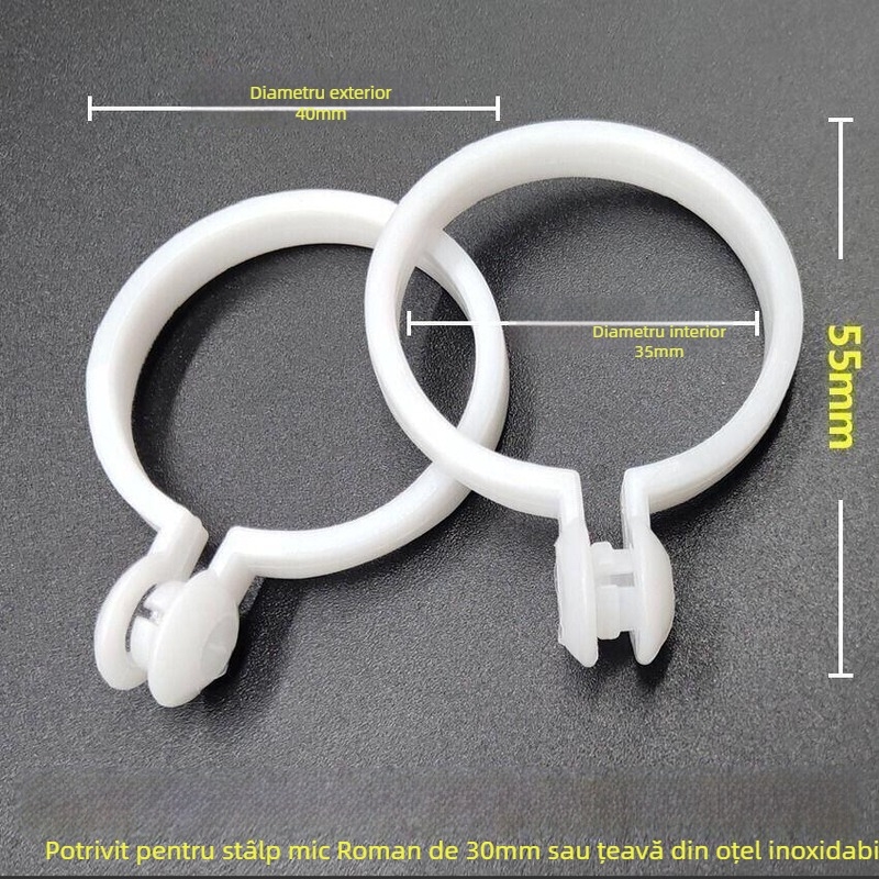 Accesoriu pentru șină de perdea cu inel deschis și cataramă magnetică — Material Nano, Stil Modern Simplu