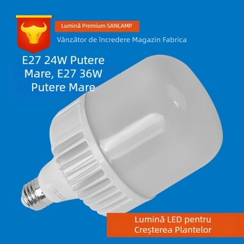 Lampa LED de creștere a plantelor pentru seră, bază E27, IP65 impermeabilă, 18 LED-uri, 220V, durată de viață 30.000 h
