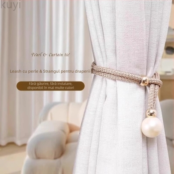 Kuyi șnururi de perdea cu perle, din material textil, stil modern minimalist, pereche