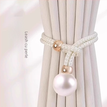 Kuyi șnururi de perdea cu perle, din material textil, stil modern minimalist, pereche