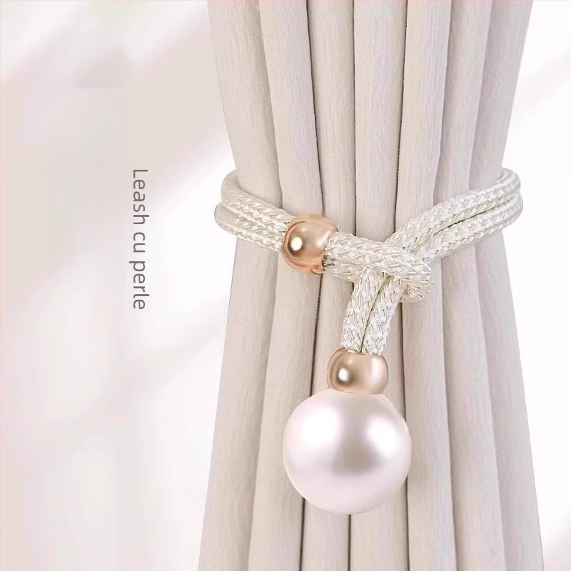 Kuyi șnururi de perdea cu perle, din material textil, stil modern minimalist, pereche