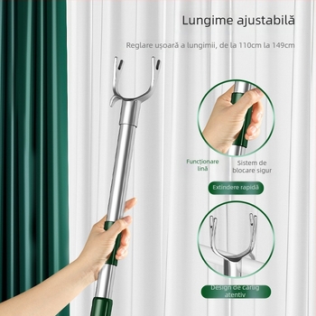 Bară extensibilă de uscat haine din aliaj de zinc pentru balcon