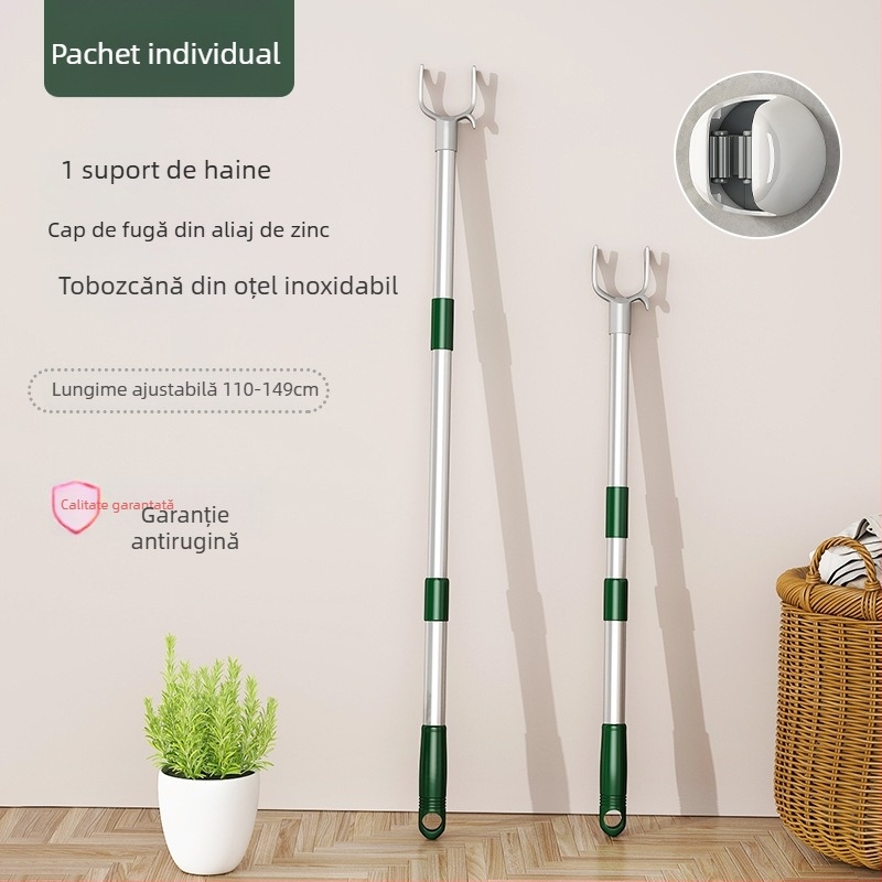 Bară extensibilă de uscat haine din aliaj de zinc pentru balcon