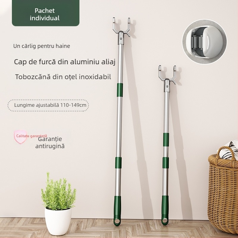 Bară extensibilă de uscat haine din aliaj de zinc pentru balcon