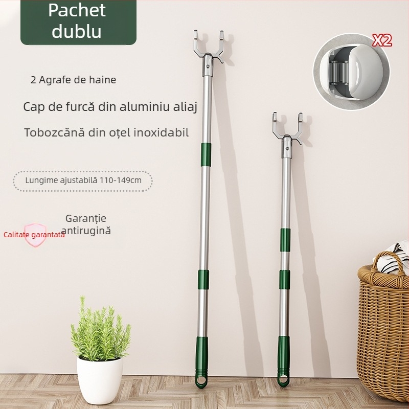 Bară extensibilă de uscat haine din aliaj de zinc pentru balcon