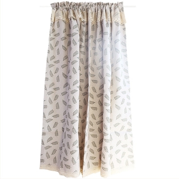 Draperie din bumbac-lână cu buzunar pentru șină, imprimeu cu frunze în stil scandinav, potrivită pentru bucătărie și sufragerie, 40-70% iluminare redusă, stil country american