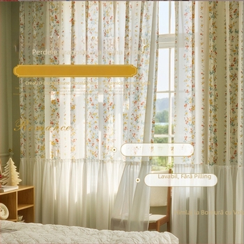 Dengtuo Draperie din poliester transparentă, stil lux ușor, pentru living, dormitor și balcon