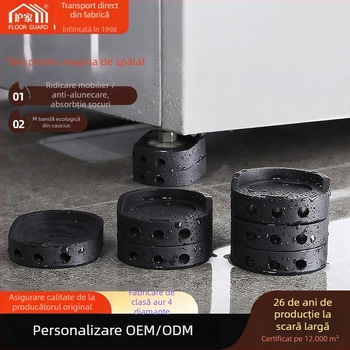 Discuri rotunde din plastic anti-derapant pentru mașina de spălat și mobilier, rezistente la umezeală, fără găuri, bază de înălțare (Material: Plastic; Funcție: Anti-slip; Utilizare: Mașină de spălat, mobilier; Formă: Rotundă; Fără găuri)