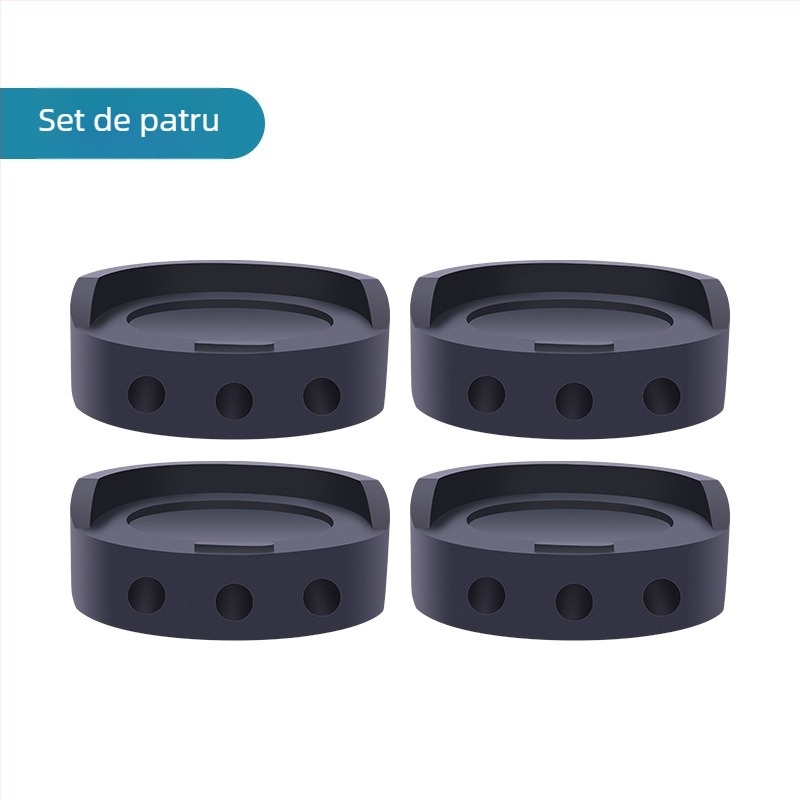 Discuri rotunde din plastic anti-derapant pentru mașina de spălat și mobilier, rezistente la umezeală, fără găuri, bază de înălțare (Material: Plastic; Funcție: Anti-slip; Utilizare: Mașină de spălat, mobilier; Formă: Rotundă; Fără găuri)