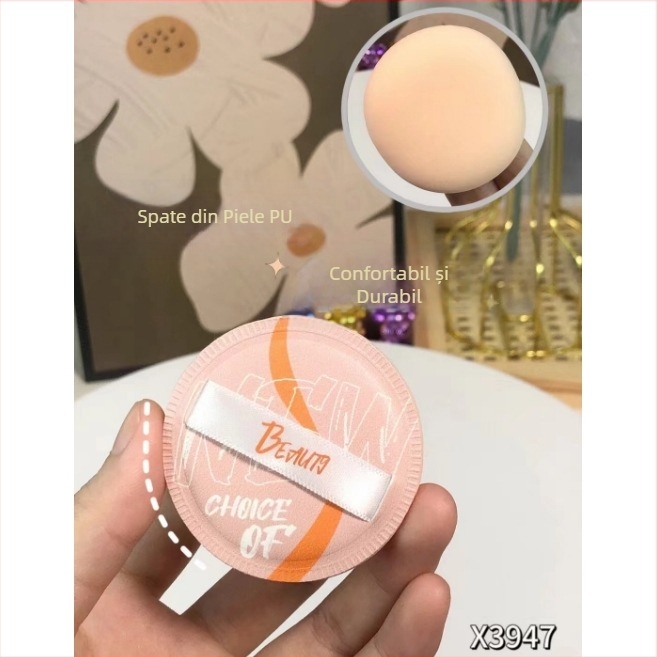 Snowmary Marshmallow Puff pentru pudră, în formă de ventilator și rotund, burete hidrofil non-latex cu înaltă elasticitate, utilizare uscată și umedă