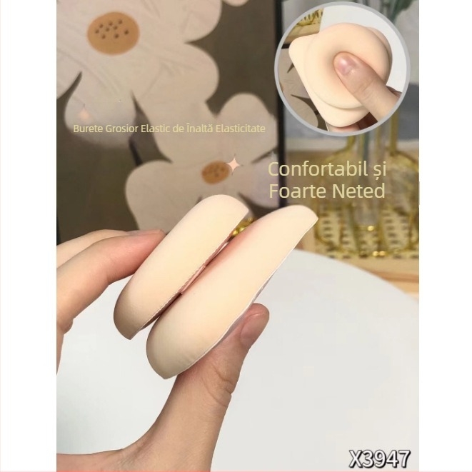Snowmary Marshmallow Puff pentru pudră, în formă de ventilator și rotund, burete hidrofil non-latex cu înaltă elasticitate, utilizare uscată și umedă