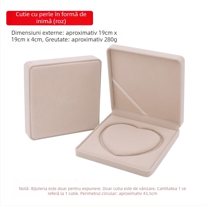 Cutie pentru bijuterii din catifea – set de trei piese pentru colier, cercei și brățară