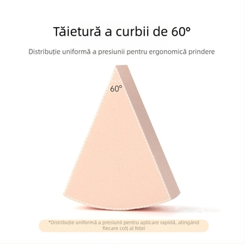 Burete de pudră de unică folosință, triunghiular pentru machiaj, utilizare uscată și umedă, material: burete, 15 bucăți pe pachet