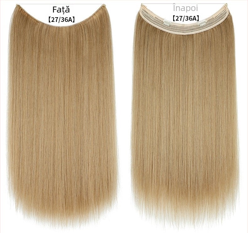 Perucă pentru femei cu păr drept, fibră rezistentă la temperaturi, model cu bandă din plasă, poate fi vopsită