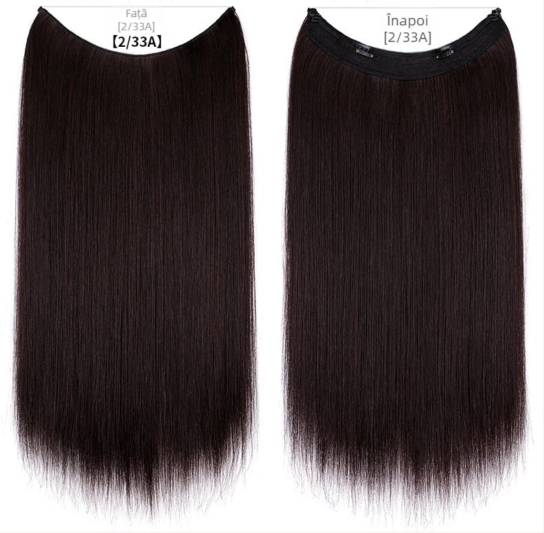 Perucă pentru femei cu păr drept, fibră rezistentă la temperaturi, model cu bandă din plasă, poate fi vopsită