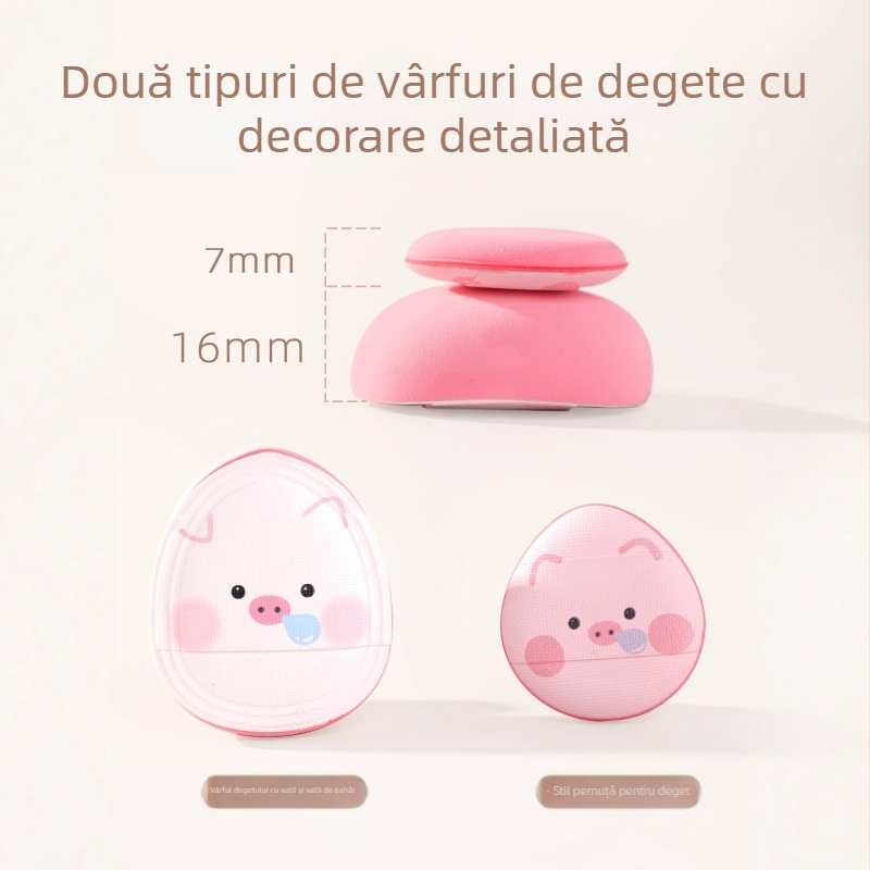 Guo Xiaoniu Zoo Series – Set Puff Pudră pentru utilizare umedă și uscată, include 2 puffuri pufoase, 1 puff marshmallow, 2 puffuri pentru degete, cutie de depozitare; Materiale: poliester, burete, ruby cell, burete elastic, piele PU