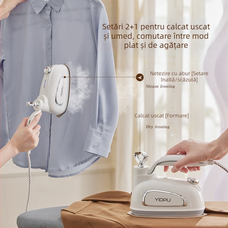 Yidepu aparat de călcat cu aburi portabil, 1000W, AC 111–240V, rezervor 0.9–1.3 L, reglaj temperatură la nivelul doi
