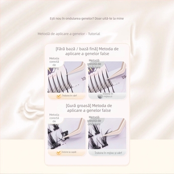 Sandi yipin pensete pentru gene false, formă 7, clip cu pene, oțel inoxidabil