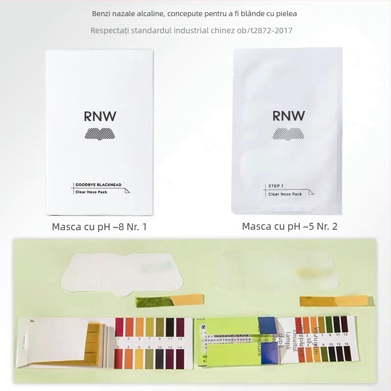 Patch nazal Ruwei pentru îndepărtarea punctelor negre – formulă hidratantă dublă, pachet de 5 plăcuțe, potrivit pentru toate tipurile de ten, valabilitate 3 ani