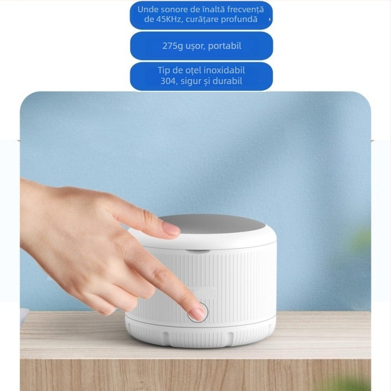 Curățător ultrasonic pentru aparat dentar, retainer, ochelari și bijuterii – dispozitiv de curățare multifuncțional pentru uz casnic, alimentare USB, 12V, 20W, 300 ml