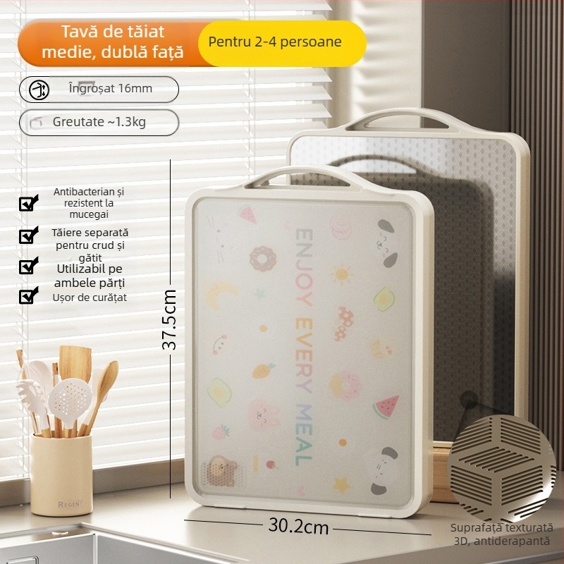 Placă de tăiat din oțel inoxidabil, antibacteriană, antifungică, dublă față, stil Nordic, CX Cixun, Originea Yiwu