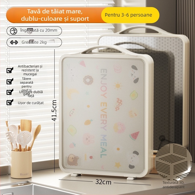 Placă de tăiat din oțel inoxidabil, antibacteriană, antifungică, dublă față, stil Nordic, CX Cixun, Originea Yiwu