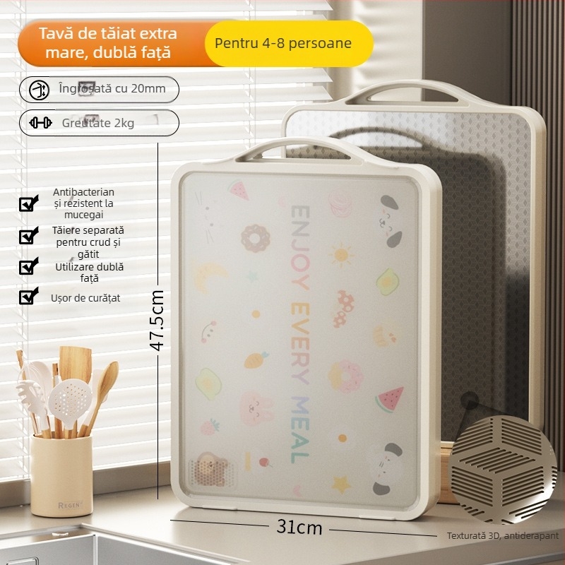 Placă de tăiat din oțel inoxidabil, antibacteriană, antifungică, dublă față, stil Nordic, CX Cixun, Originea Yiwu