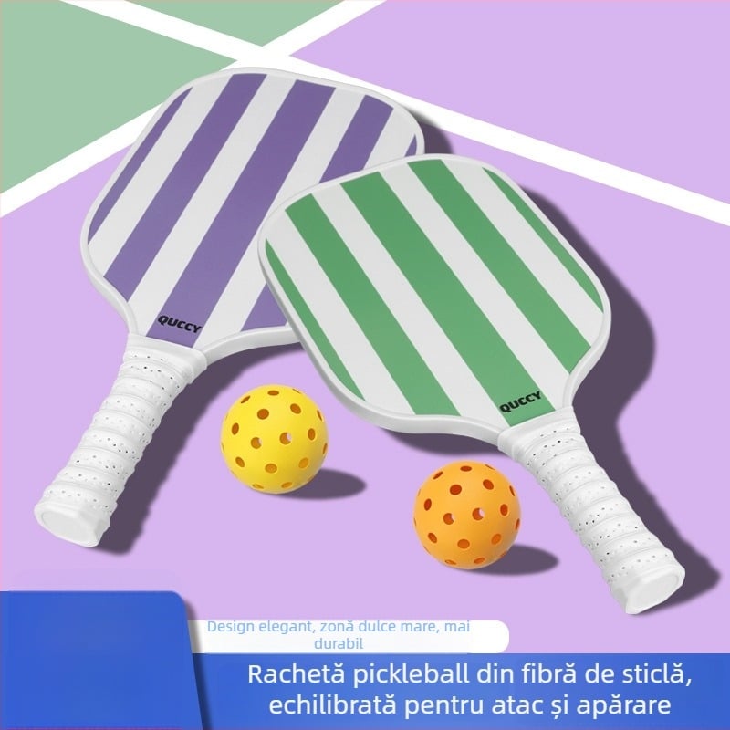 Set de rachete pickleball - fibră de carbon, marca Neli, 210 g pe rachetă; include 2 rachete, 4 mingi și un rucsac, greutate totală 540 g