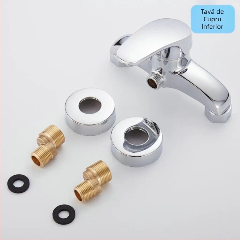 Robinet de duș din cupru, montaj pe perete, robinet amestec, cartuș ceramic, model Prince Shower