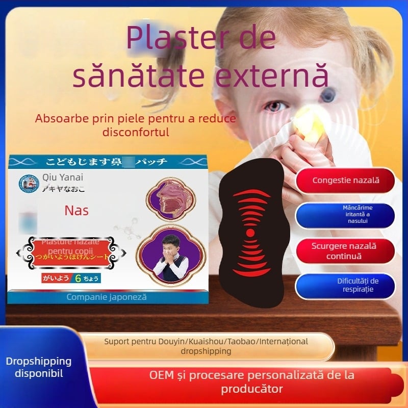 Plasturi nazali pentru copii, pe bază de plante, 6 bucăți, pentru ameliorarea disconfortului nazal