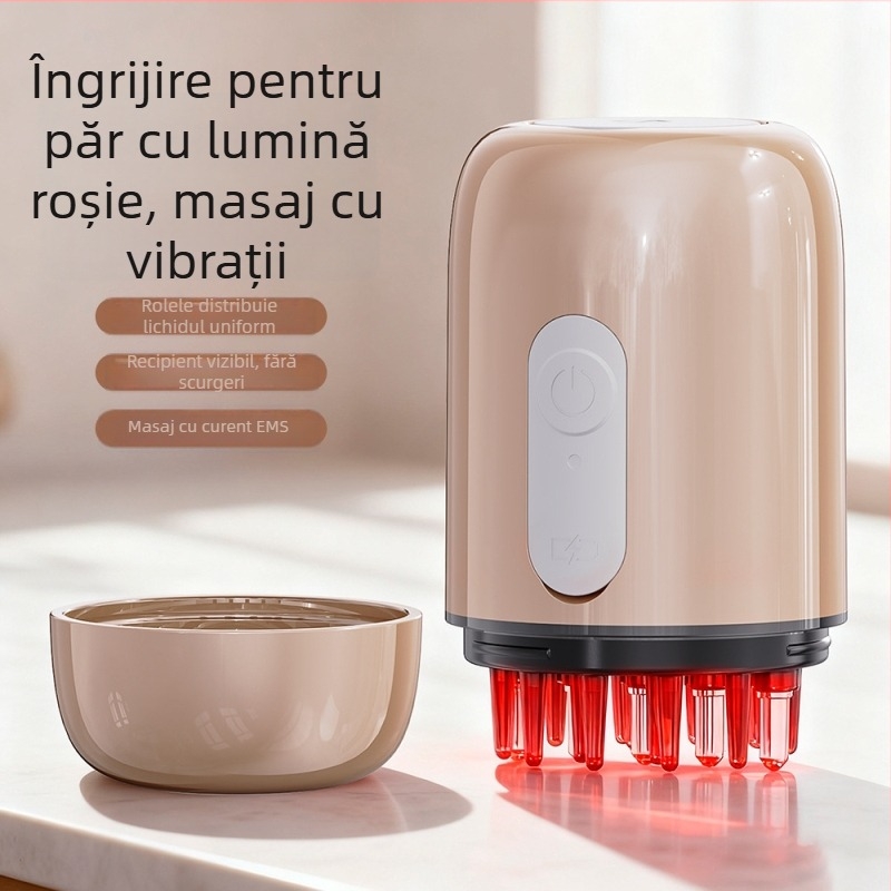 Pieptene inteligent pentru aplicare lichid pe scalp, model JY-SY500, 128 g, brand JY, antipruriginos și calmant pentru scalp