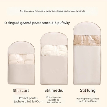 Sac de depozitare pentru paltoane – satin, protecție împotriva prafului și umezelii, stil simplu și modern, depozitare în dormitor