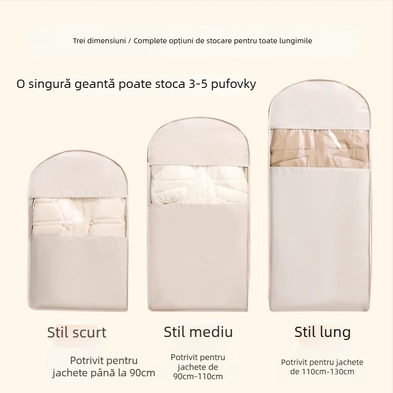 Sac de depozitare pentru paltoane – satin, protecție împotriva prafului și umezelii, stil simplu și modern, depozitare în dormitor